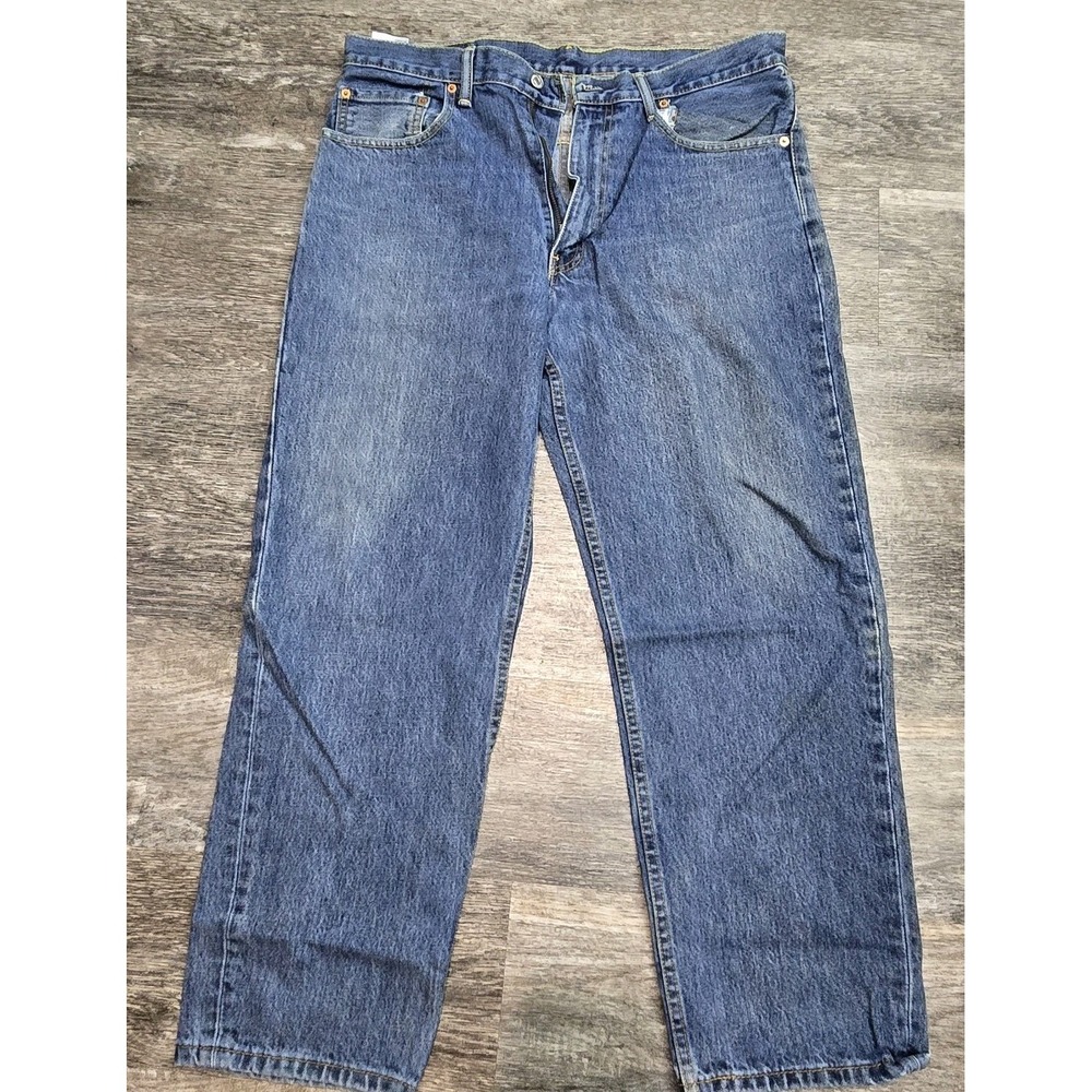 Levi's 550 Men's Relaxed Fit Jeans Stonewash Blue Zip Button Size 36x30‎